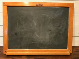 Antique School Natural Slate Co Hanging Chalkboard W/tray Slatington,  Pa 27 " X20 "