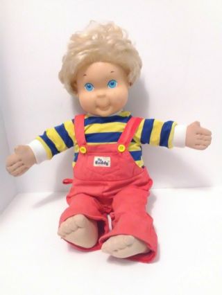 Vintage My Buddy 1986 Hasbro Playskool Boy Doll Blonde Hair Overalls Fast Ship