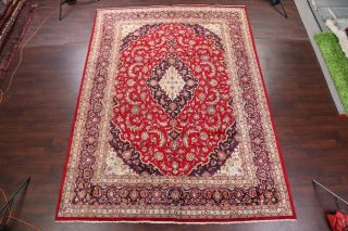 One - of - a - Kind Vintage Floral VIBRANT RED Hand - made Area Rug Oriental Carpet 9x13 3