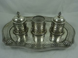 Magnificent,  Victorian Silver Ink Stand,  1871 - George Fox