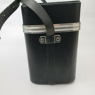 HINOMOTO Vintage Black Leather Hard Shell Camera Case Bag 2