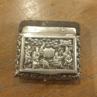 Fine Chinese Export Silver Snuff/Match Box,  Leeching,  Canton,  c1850 2