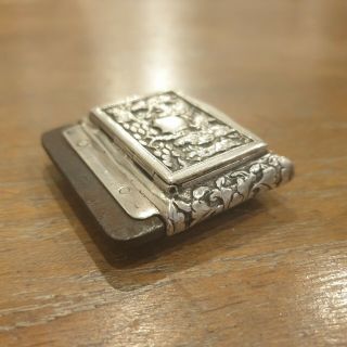 Fine Chinese Export Silver Snuff/Match Box,  Leeching,  Canton,  c1850 5