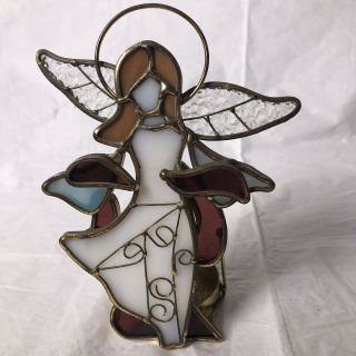 Ug Collectibles Hand - Crafted Stained Glass Angel Candle Votive Holder