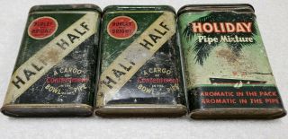 (3) Vintage Tobacco Tins Holiday Pipe Mixture/burley & Bright Half And Half