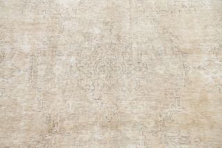 Muted Semi - Antique Traditional Floral Distressed Area Rug Hand - knotted Wool 9x12 4