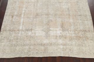 Muted Semi - Antique Traditional Floral Distressed Area Rug Hand - knotted Wool 9x12 5