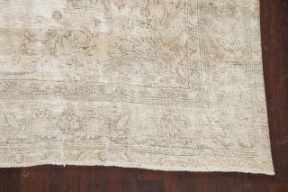 Muted Semi - Antique Traditional Floral Distressed Area Rug Hand - knotted Wool 9x12 6