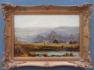 James Elliot (1883 -) Fine Welsh Antique 19thc Landscape Oil Painting Fishing
