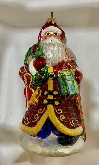 Christopher Radko Vintage Ruby Santa Christmas Ornament