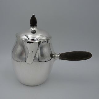 Antique Georg Jensen Sterling Silver Chocolate Pot.  Denmark.  1930s.  Rhode Design