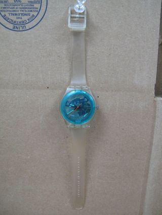 Vintage Swatch Watch1986 Techno Sphere Gk101 Men’s Neon Clear