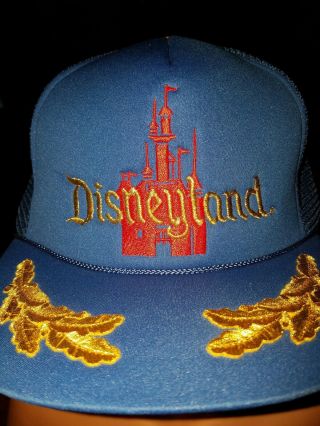 Perfect Vintage Disneyland Gold Hat Snapback Blue Cinderella Castle Walt Disney