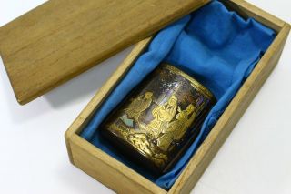 Antique Japanese Inro The Seven Wise Men W/ Mother - Of - Pearl - Work Kx003aku53