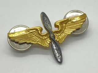 Vintage Wwii Us Army Air Force Officer Propeller Wings Military Corps Pin Ww2 S2