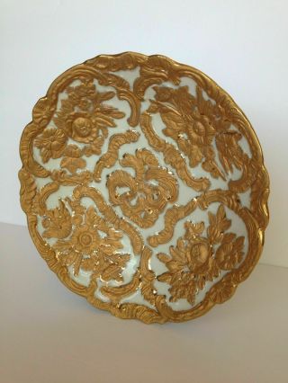 Rococo Antique Meissen Porcelain Heavy Gold Gilded Bowl,  Meissen Flower Bowl