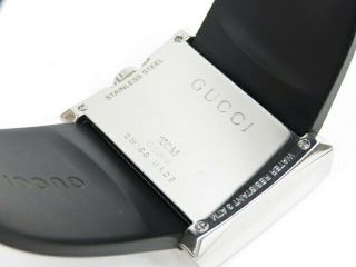 Authentic Gucci wrist watch stainless steel rubber Quartz men Switzerland r10305 2