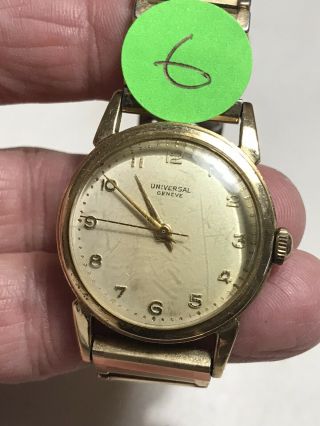 Vintage Men’s Universal Geneve 17 Jewel 10k Gold Filled Bezel Wrist Watch