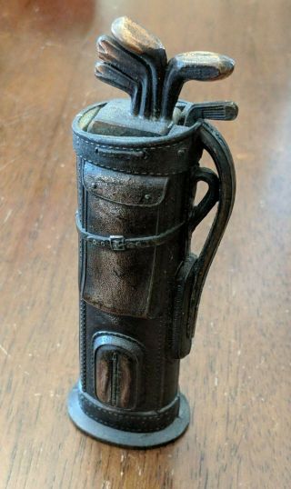 Vintage Golf Bag Table Lighter 1940 ' s Negbaur Made in USA AS - IS 2
