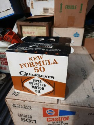 4 Vintage Quicksilver Formula 50 Outboard Pint Oil Cans Outboard Motor Oil
