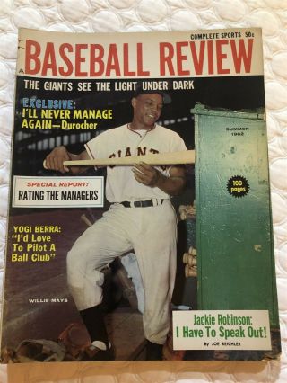 1962 Baseball San Francisco Giants Willie Mays No Lab Jackie Robinson Speaks Out