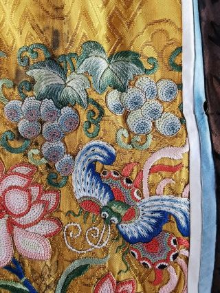 Antique Qing Dynasty Chinese Embroidered Silk Skirt 5