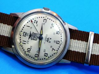 Vintage Military 1960 Elgin American Eagle 50 Stars Dial Watch Service