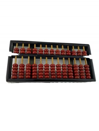 Vintage Lotus Flower Brand Wooden Abacus 13 Rods 91 Beads Peoples Republic China 2