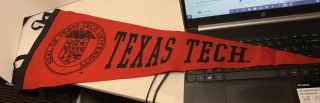 Vintage Pennant Texas Tech University Red Raiders Football Basketball Pennant