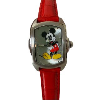 Vtg Invicta Disney Mickey Mouse Limited Edition Leather Unisex Watch Red Band