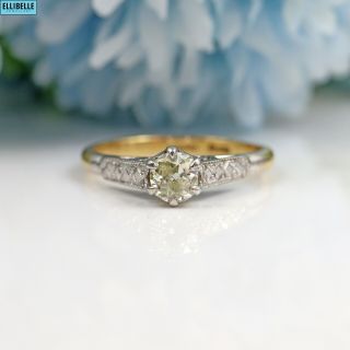 Antique Art Deco Old Cut Diamond Solitaire Engagement Ring