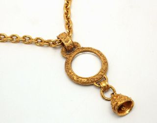 Auth Chanel Vintage Loupe And Bell Long Necklace 63275