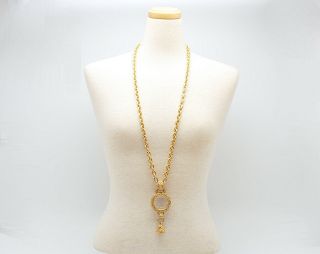 Auth CHANEL Vintage Loupe and Bell Long necklace 63275 2