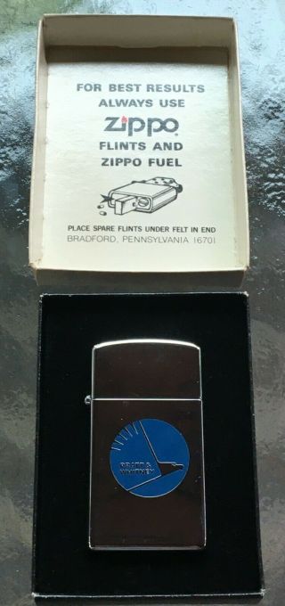 Vintage Zippo Pratt & Whitney Aircraft Advertising Cigarette Cigar Lighter N Box