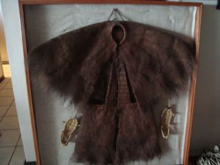 Antique Chinese Coconut Fiber Coir Raincoat Framed circa 1920 5