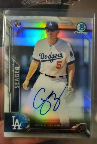 2016 Bowman Chrome Corey Seager Refractor Rc Auto /499 Perfect Card For Grading
