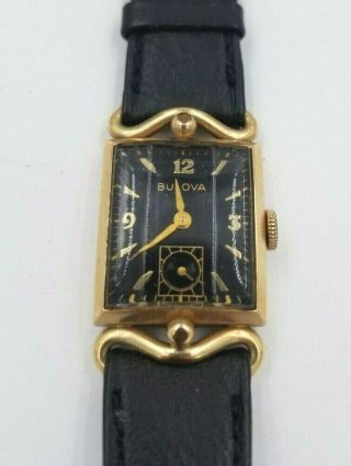 Bulova (l1) Art Deco Wristwatch 20mm Case With Calfskin Leather Band
