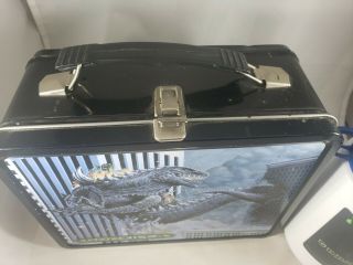 Rare VINTAGE GODZILLA 1998 MOVIE METAL LUNCH BOX WITH THERMOS MONSTER 90s 2