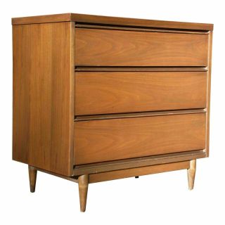 Vintage Mid Century Modern Walnut Dresser Chest Of Drawers Bureau Server 1960 