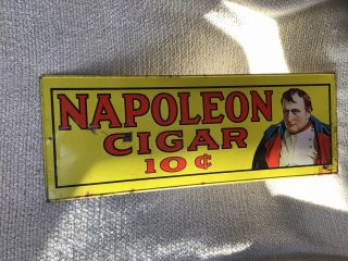 Vintage 1974 Napoleon Cigar 10c Tobacco Tin Sign Antique Vintage Rare