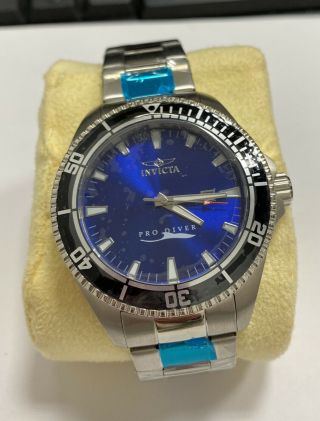 Invicta Pro Diver Mens Watch Blue Silver Case Model 15184