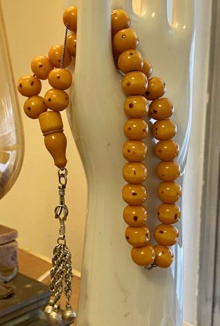 Antique German Amber Ottoman Faturan Misbaha Rosary Prayer Beads Tesbih Islamic