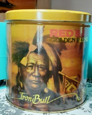 Vintage 1988 Red Man Golden Blend Limited Edition Collectible Tin Pinkerton