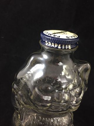 VINTAGE 1940’s Grapette Soda CAT Glass Bottle,  Bank 3