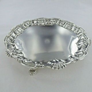 A Good Antique Sterling Silver Salver Or Waiter.  London 1751.  William Pearston.