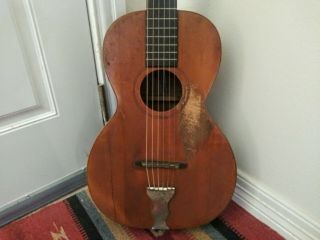 Antique Lyon & Healy " Columbus " Acoustic Parlor Guitar With Case