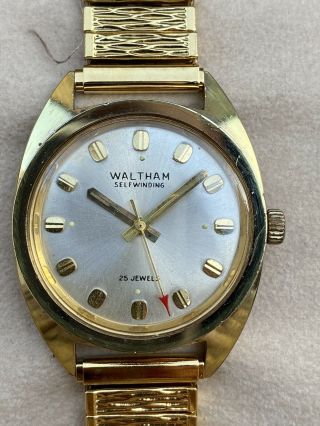 Vintage Waltham 25 Jewels Automatic Watch Gold Vers.  Dexter Morgan Watch - Runs