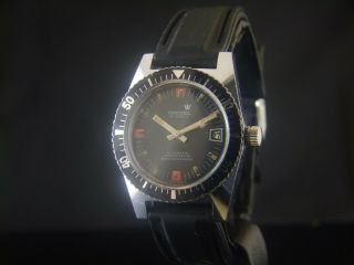 Cronel Automatic Date Vintage Diver 25j Brevets Movement Mens Swiss Wristwatch