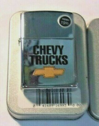 Vintage 1997 Zippo Lighter Chevy Trucks In Tin Near