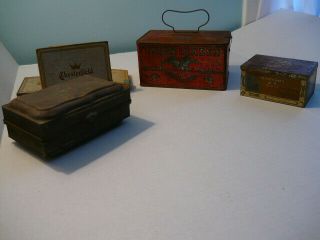 6 VINTAGE TOBACCO ADVERTISING TINS,  UNION LEADER,  CHESTERFIELD,  ALLES FISHER ' S 3